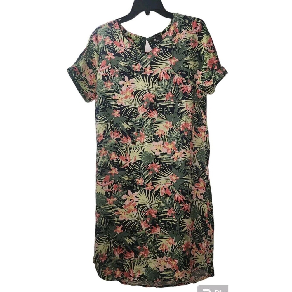 Esmara Floral Print Dress Tropical Hawaiian Cruise Resort Casual Size 16